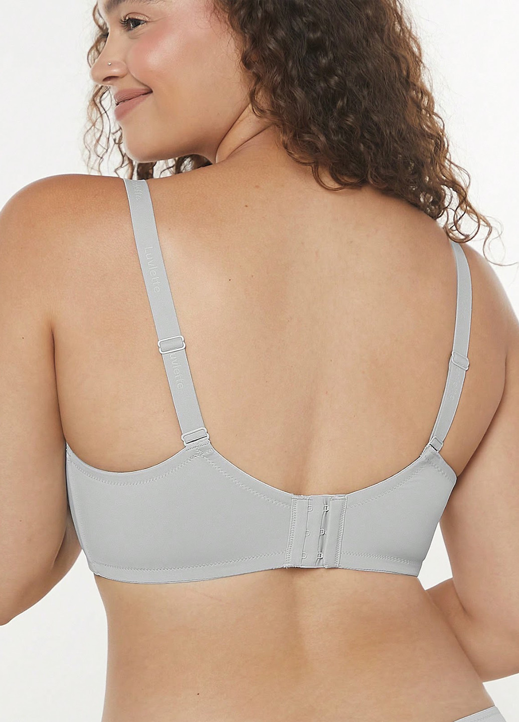 Светло-серый бралетт бюстгальтер SHEIN без косточек полиамид