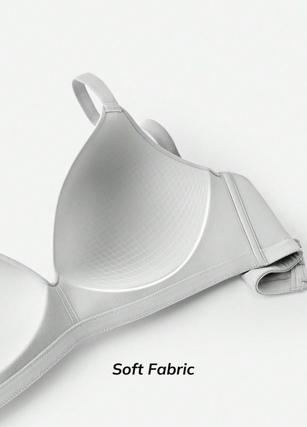 Светло-серый бралетт бюстгальтер SHEIN без косточек полиамид