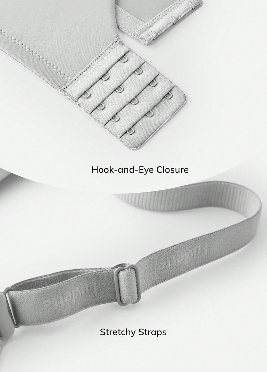 Светло-серый бралетт бюстгальтер SHEIN без косточек полиамид