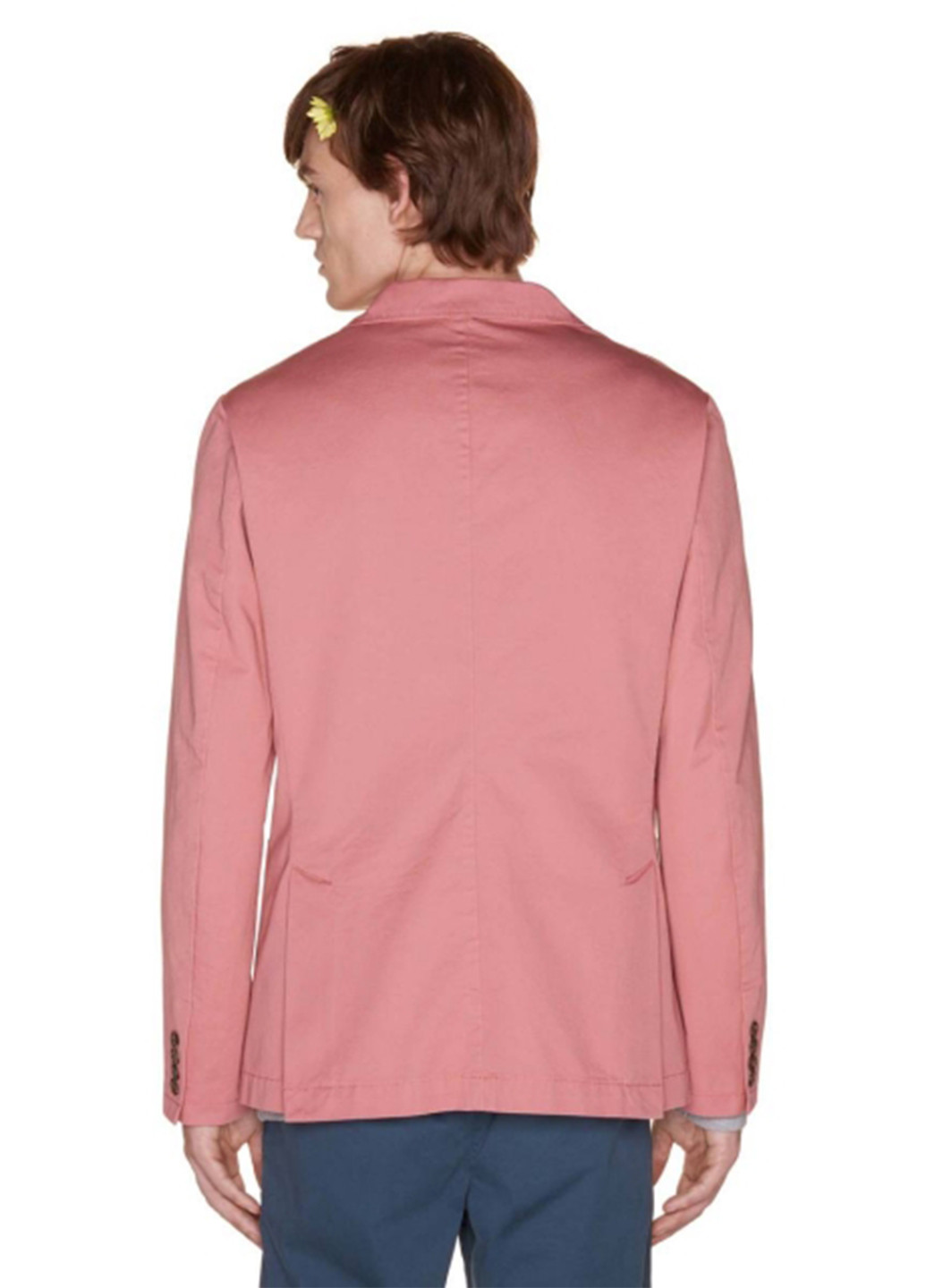 Піджак United Colors of Benetton однотонний рожевий кежуал льон