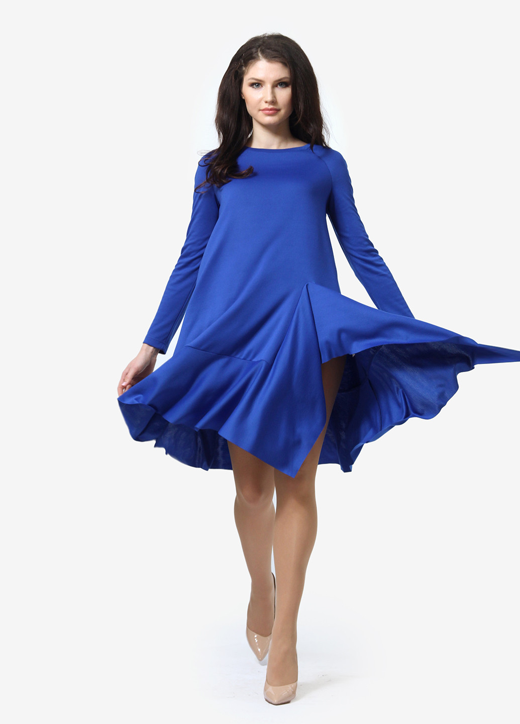 Синя кежуал сукня, сукня а-силует FEM однотонна