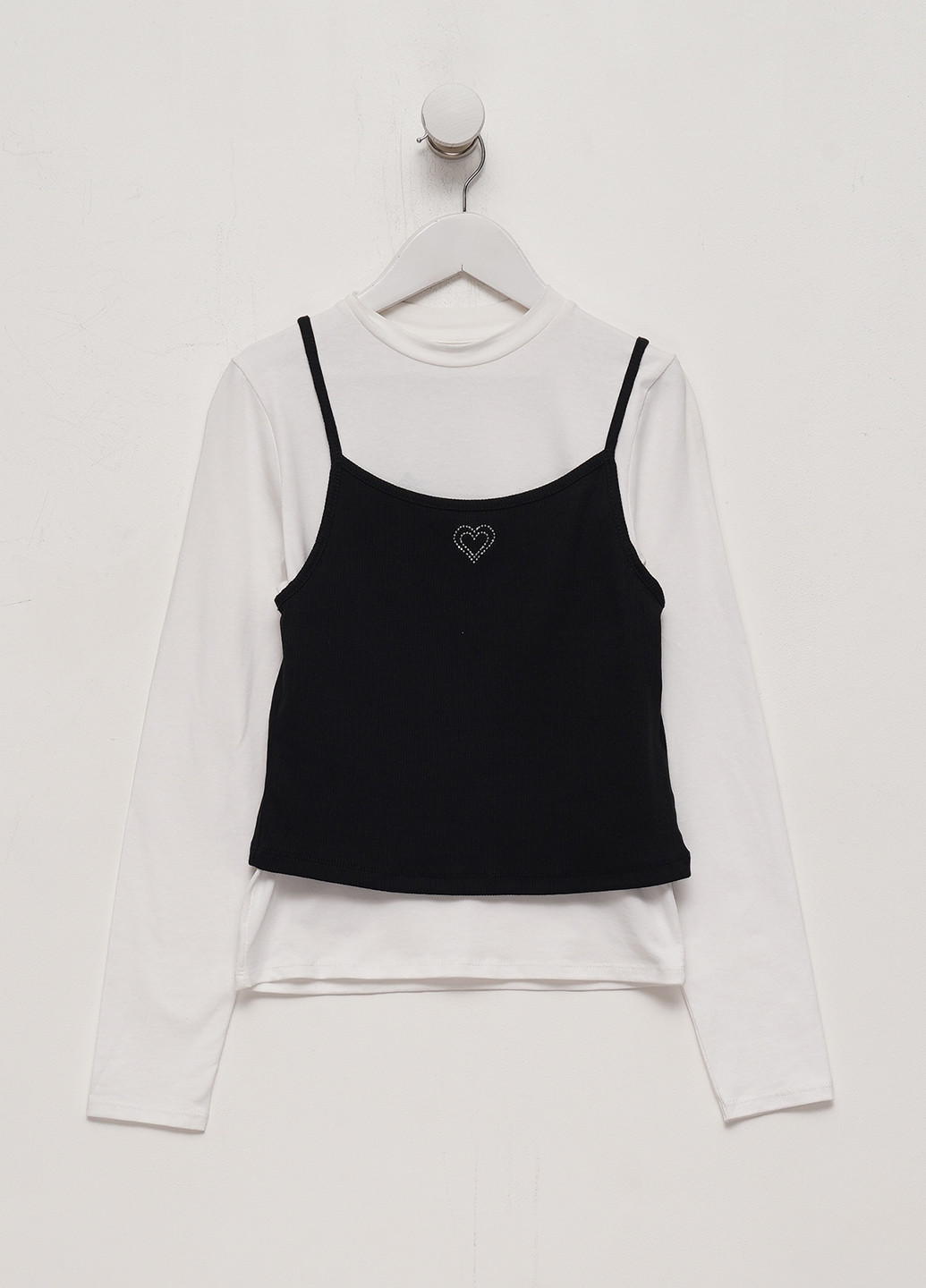 Черно-белый демисезонный комплект (лонгслив, майка) H&M
