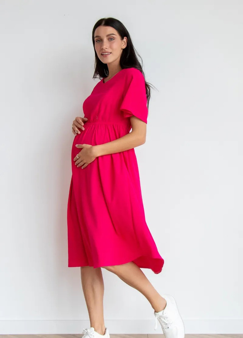 Малиновое малиновое легкое платье для беременных и кормящих мам с секретом для кормления свободной посадки To Be