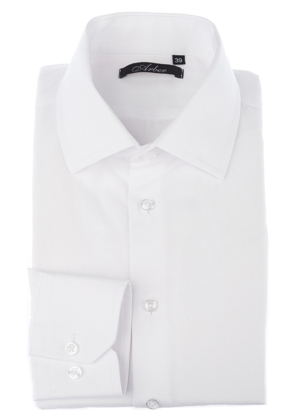 Белая классическая рубашка однотонная Arber с длинным рукавом