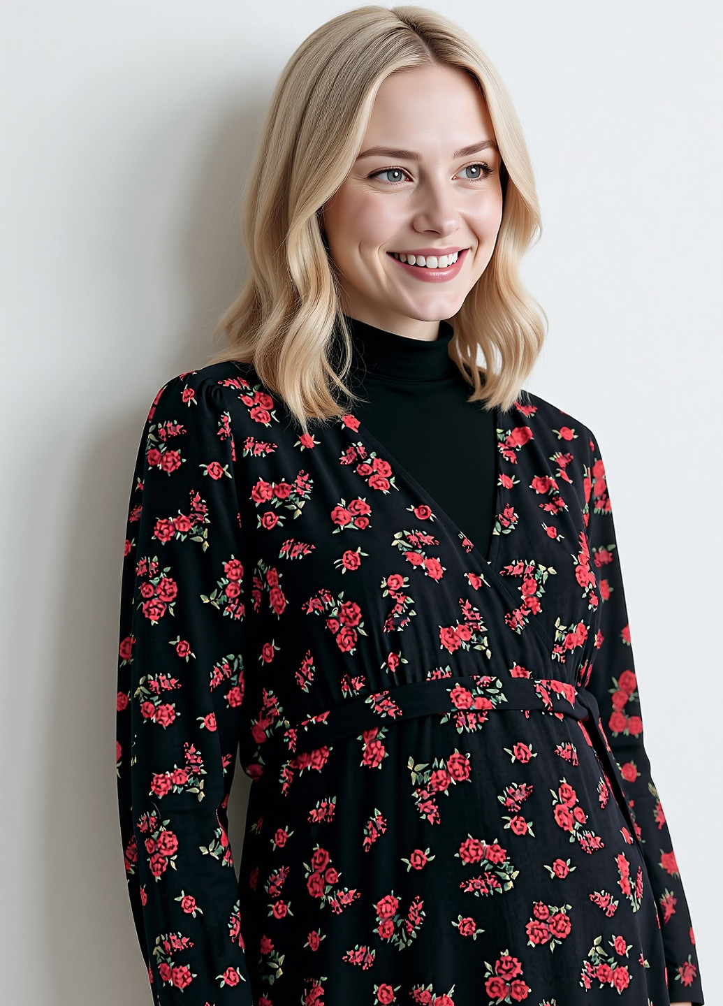 Чорна кежуал сукня для вагітних в стилі армпір Reserved з квітковим принтом