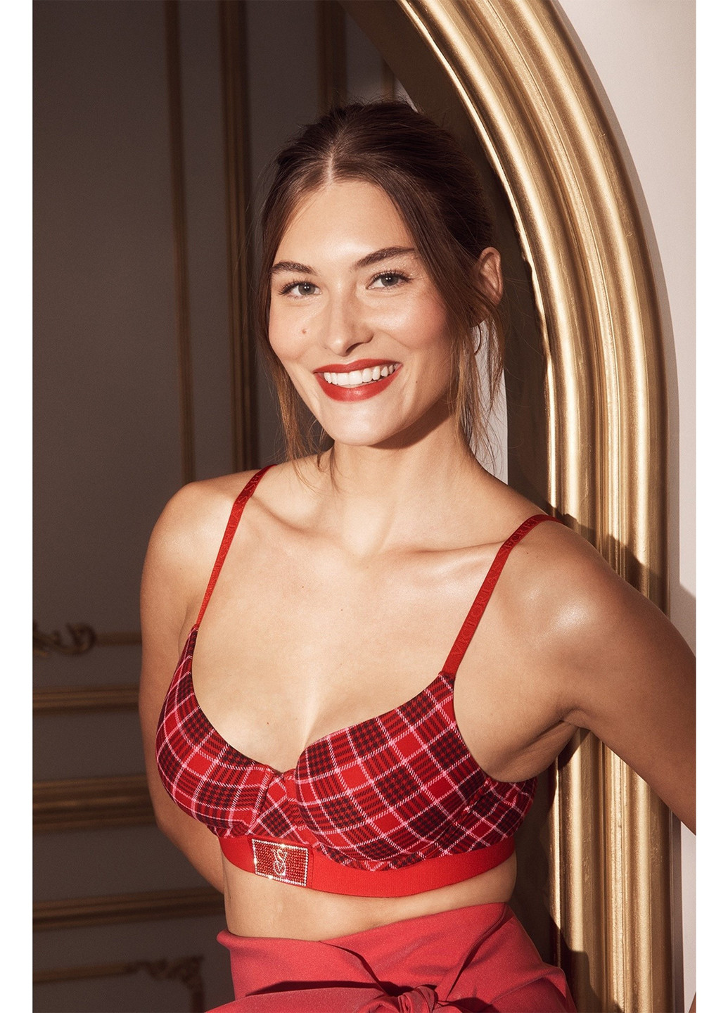 Червоний демісезонний комплект (бюстгальтер, трусики) Victoria's Secret