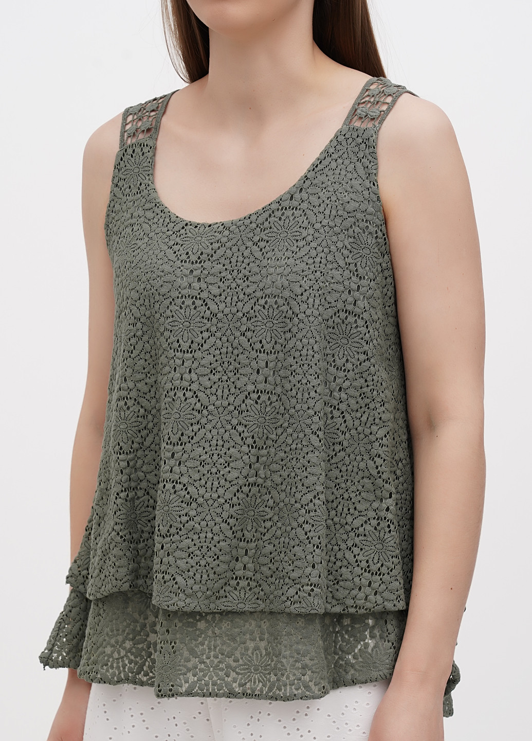 Оливковая (хаки) летняя блуза UNIQ