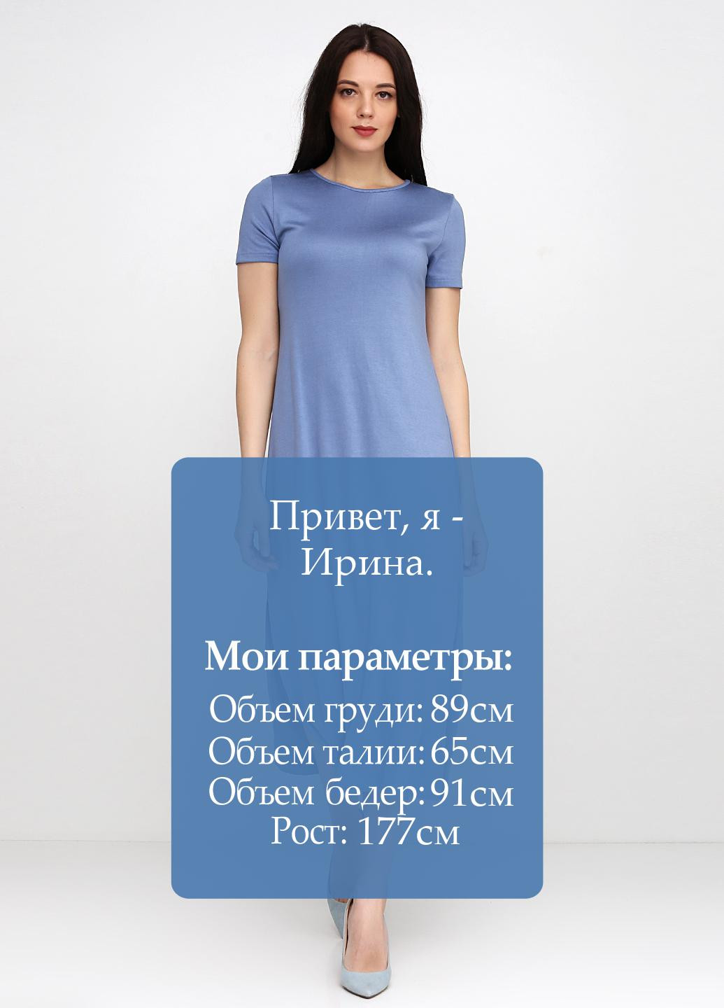 Голубое кэжуал платье Kristina Mamedova однотонное