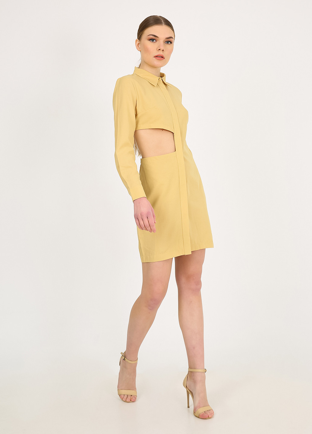 Гірчична кежуал сукня сукня-сорочка Vicolo однотонна