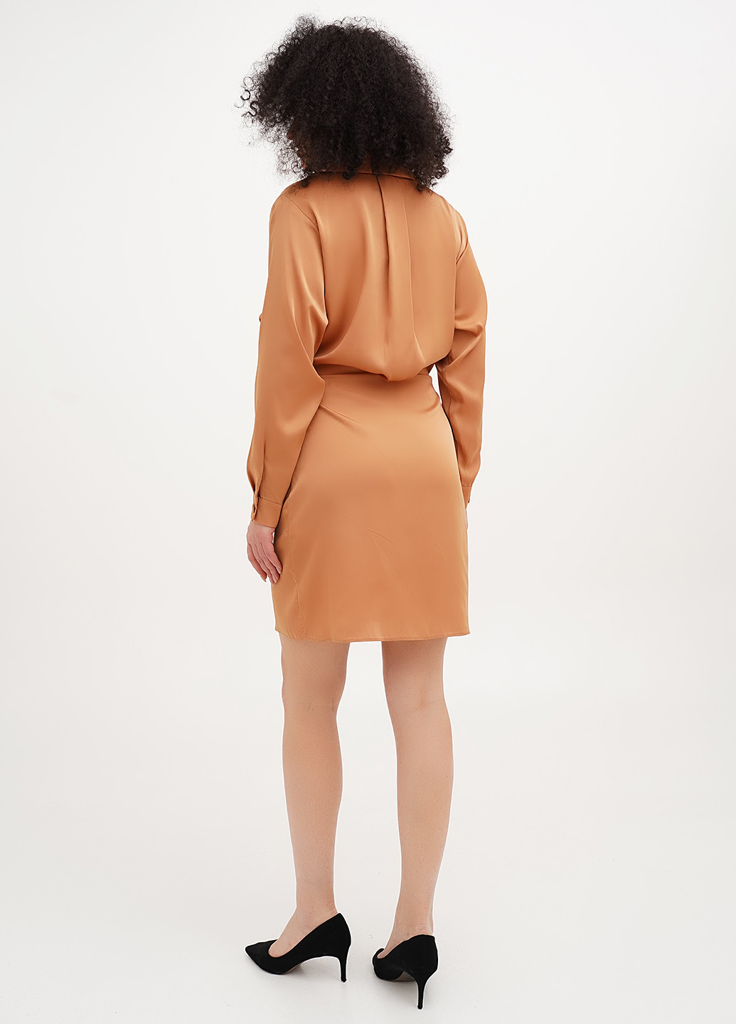 Бронзовое кэжуал платье рубашка Vicolo однотонное