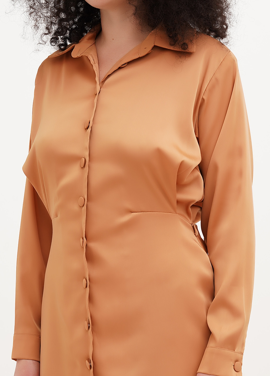Бронзовое кэжуал платье рубашка Vicolo однотонное