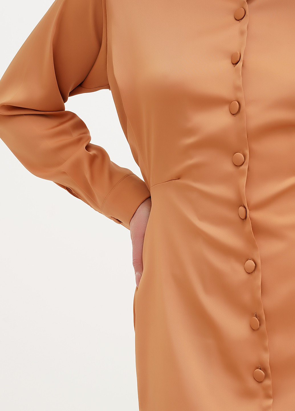 Бронзовое кэжуал платье рубашка Vicolo однотонное