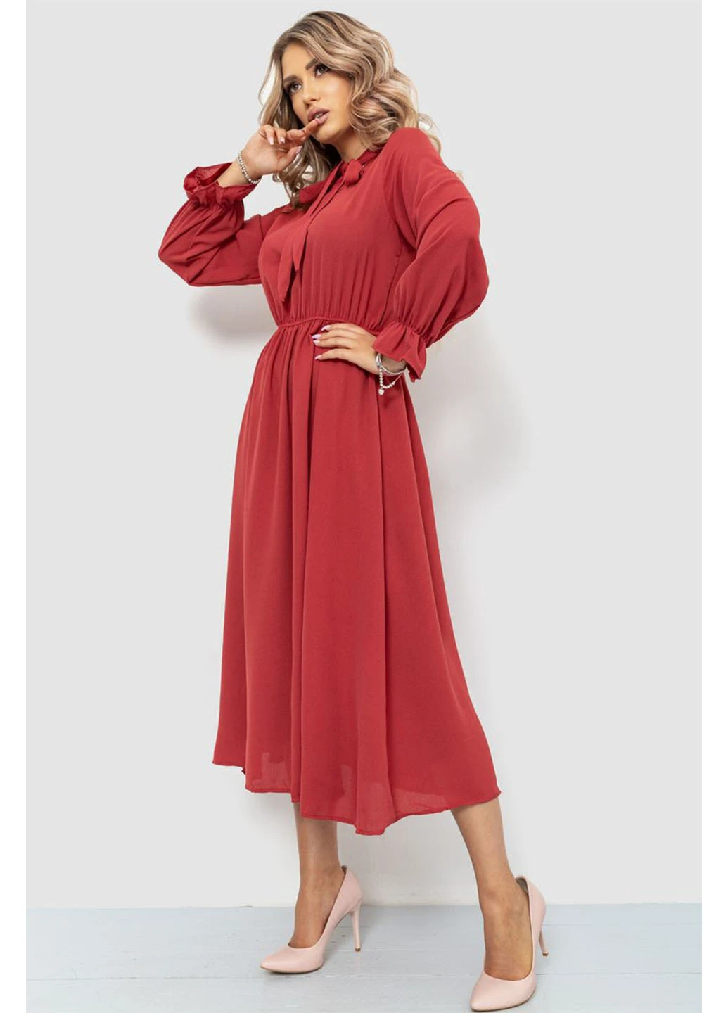 Темно-розовое кэжуал платье Ager однотонное