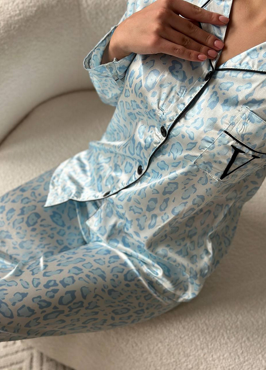 Блакитна всесезон піжама (сорочка, штани) сорочка + брюки NOVA VEGA