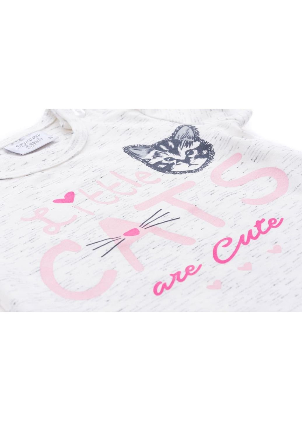 Комбинированный летний набор детской одежды футболка с котиком и штанишки с кармашками (8983-86g-cream) Breeze