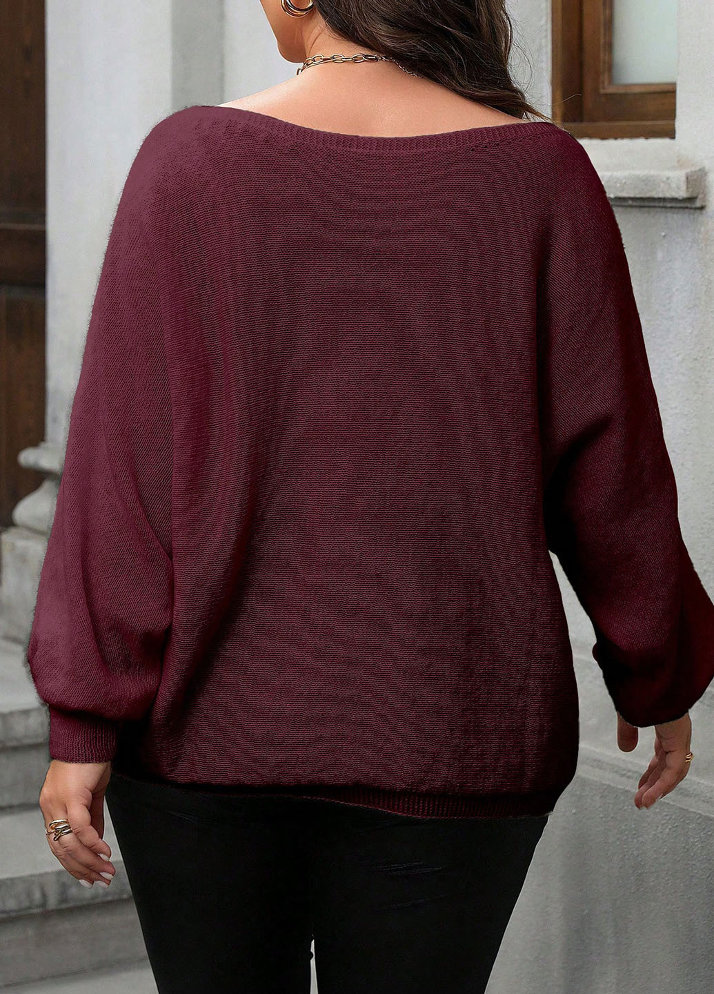 Бордовый демисезонный джемпер джемпер SHEIN