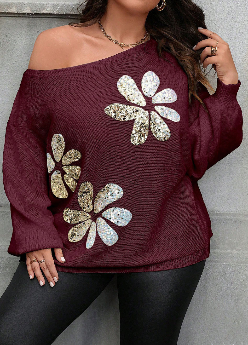 Бордовый демисезонный джемпер джемпер SHEIN