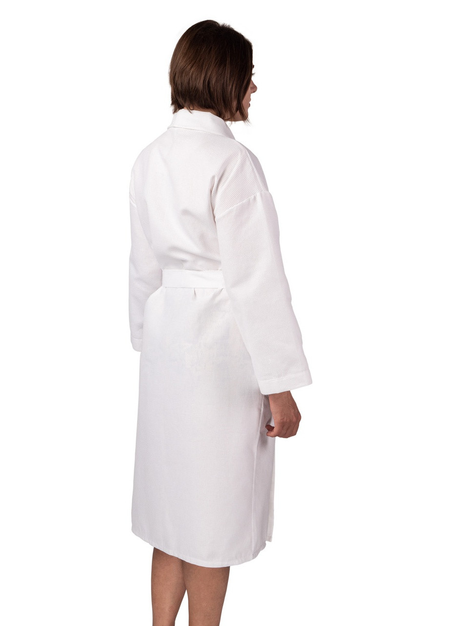Вафельный халат Кимоно размер (46-48) М 100% хлопок белый (LS-0392) Luxyart (211566840)
