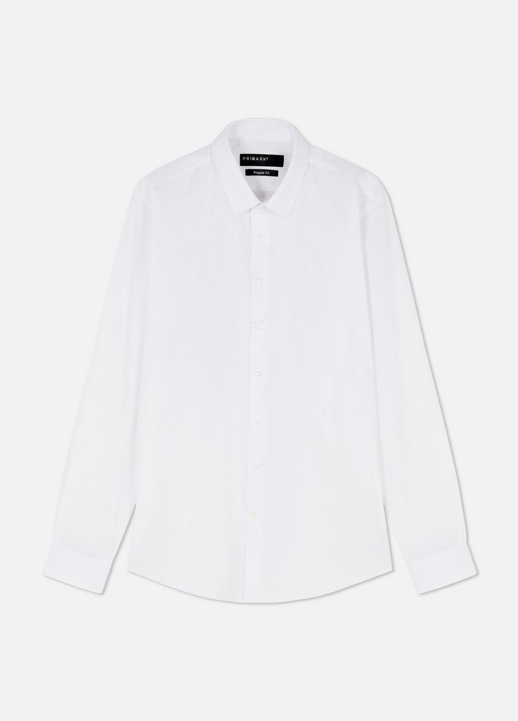 Белая кэжуал, классическая рубашка однотонная Primark