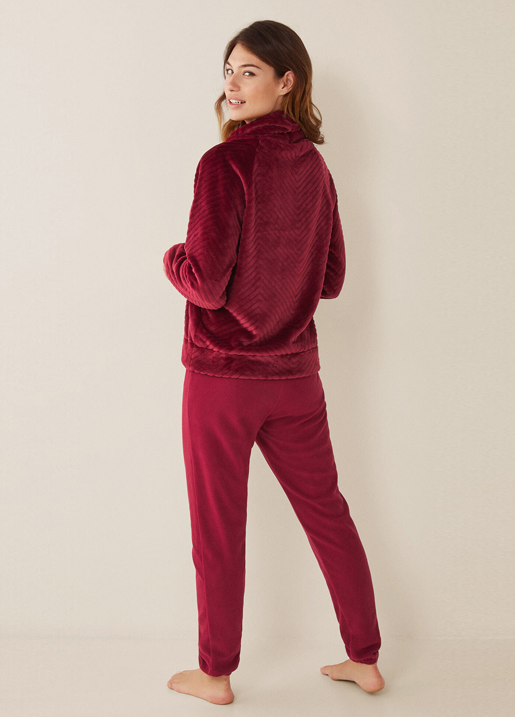 Бордовая всесезон пижама (свитшот, брюки) лонгслив + брюки Women'secret