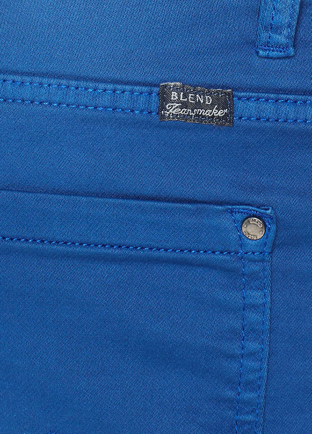 Шорты Blend однотонные синие джинсовые хлопок