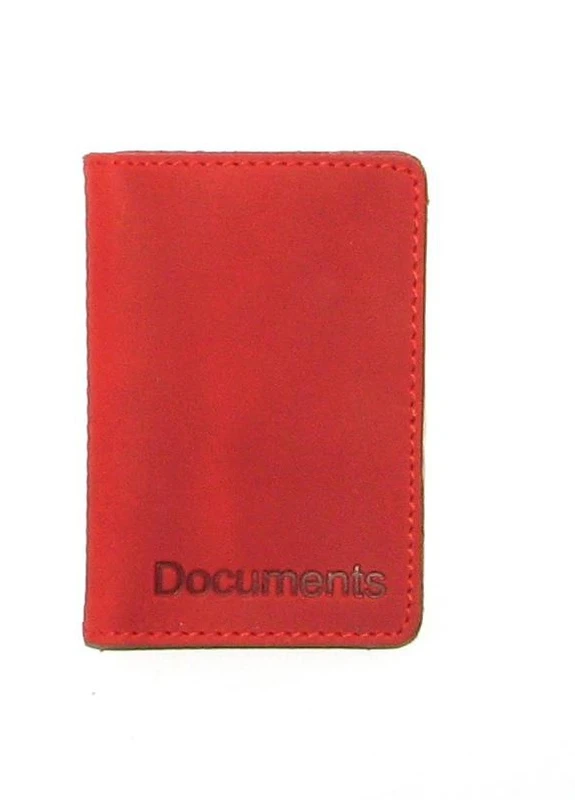Подарочный набор №6 (зажим + обложка на права, ID паспорт) красный DNK Leather (253933664)