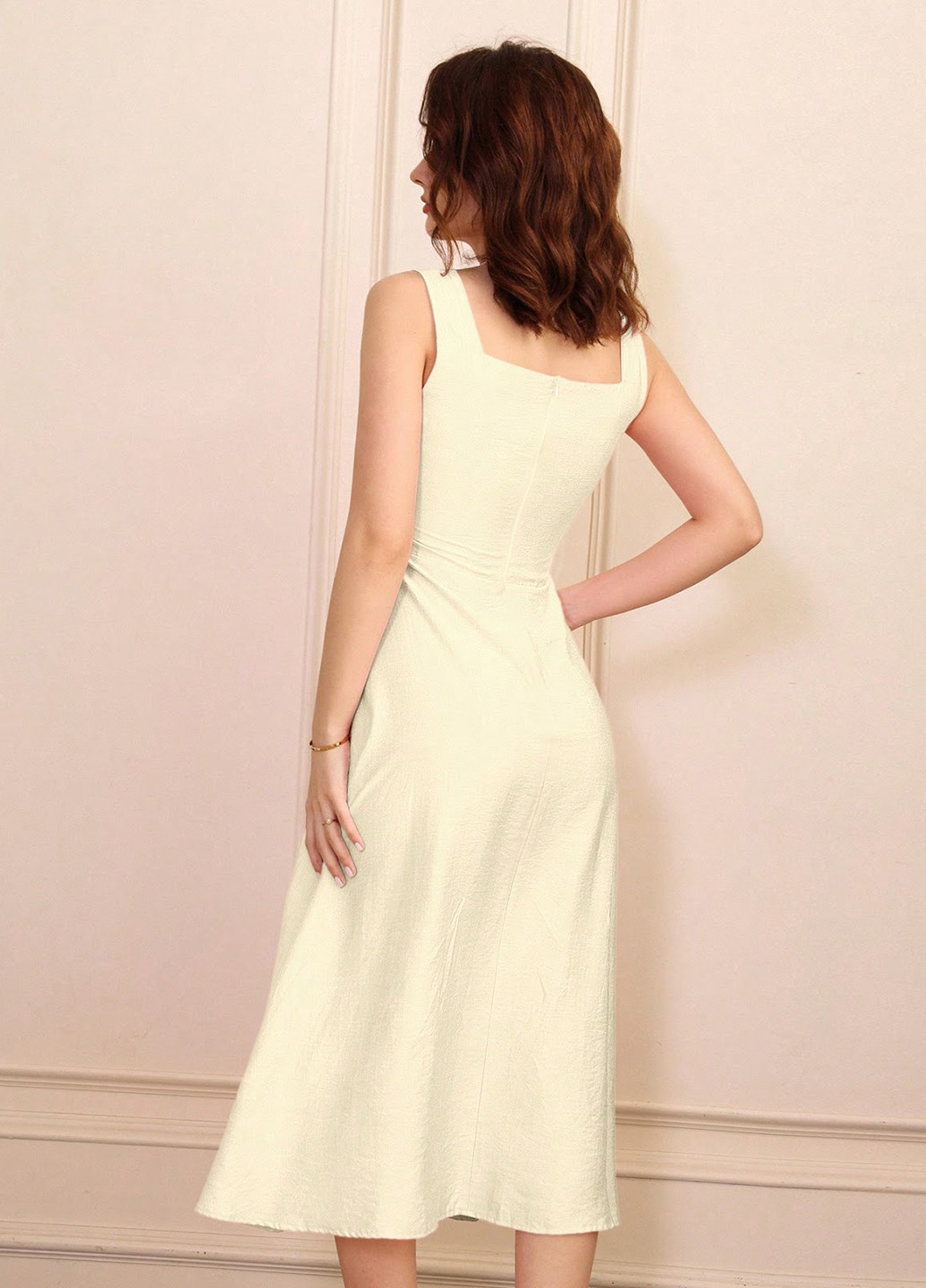 Молочна кежуал сукня кльош SHEIN однотонна