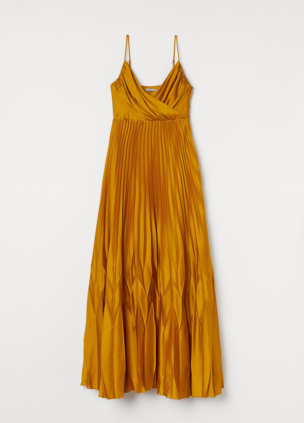 Охра кэжуал платье плиссированное H&M однотонное