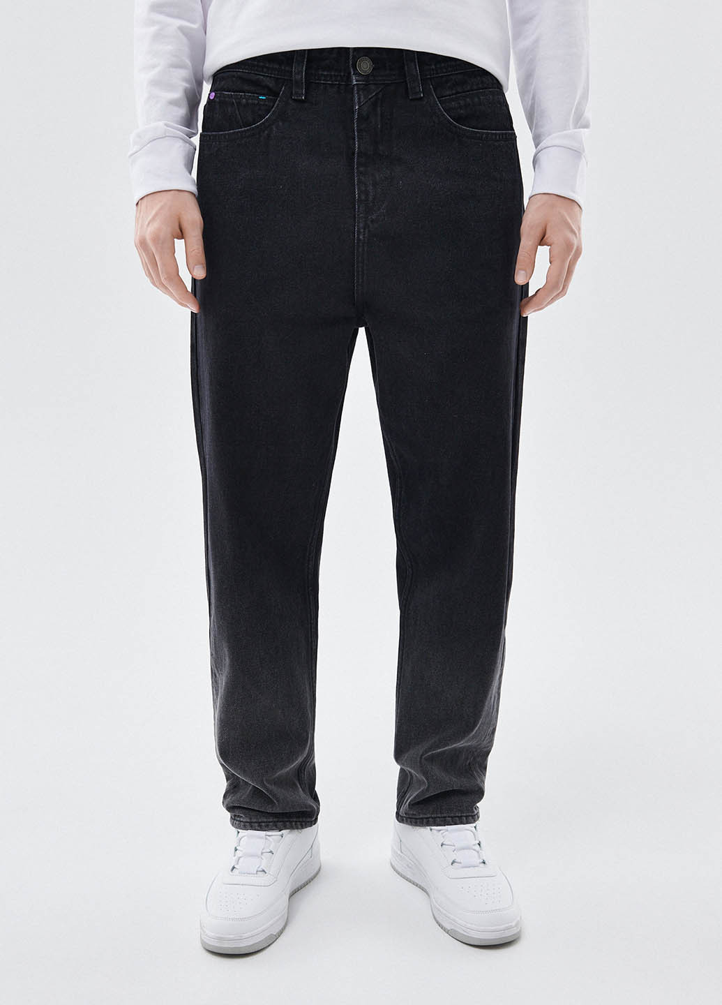Черные демисезонные прямые джинсы Cropp