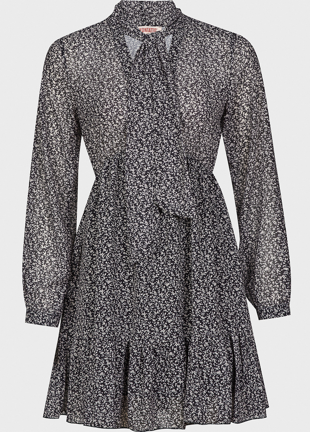 Сіра кежуал сукня Kontatto з абстрактним візерунком