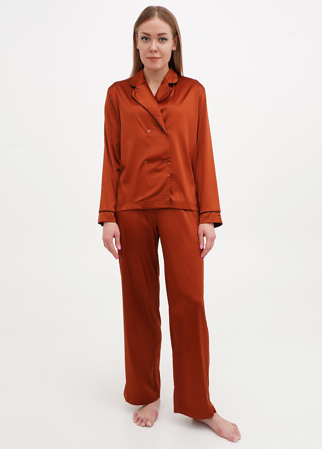 Коралловая всесезон пижама (рубашка, брюки) рубашка + брюки Silence