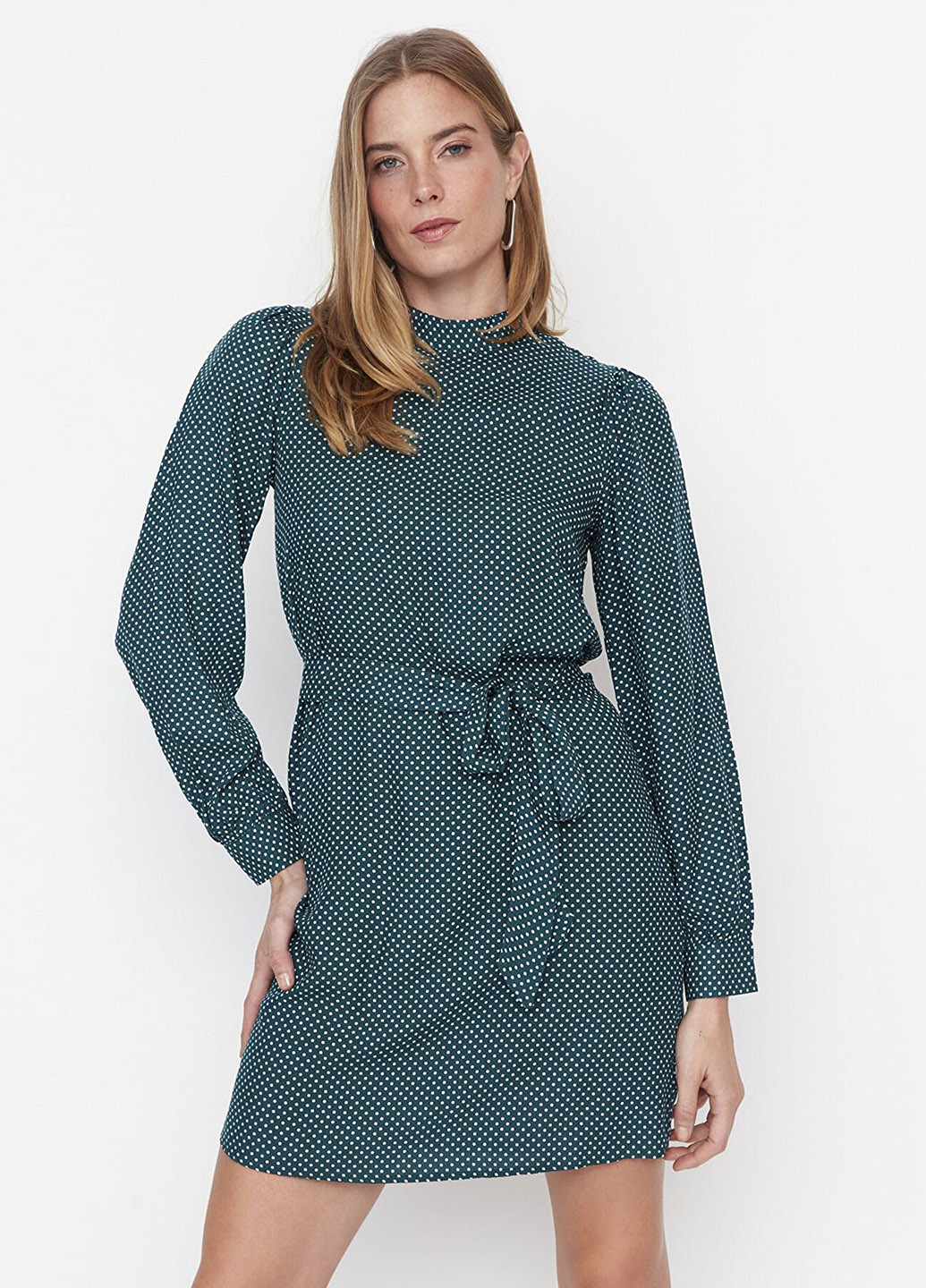 Зелена кежуал сукня а-силует Trendyol в горошок