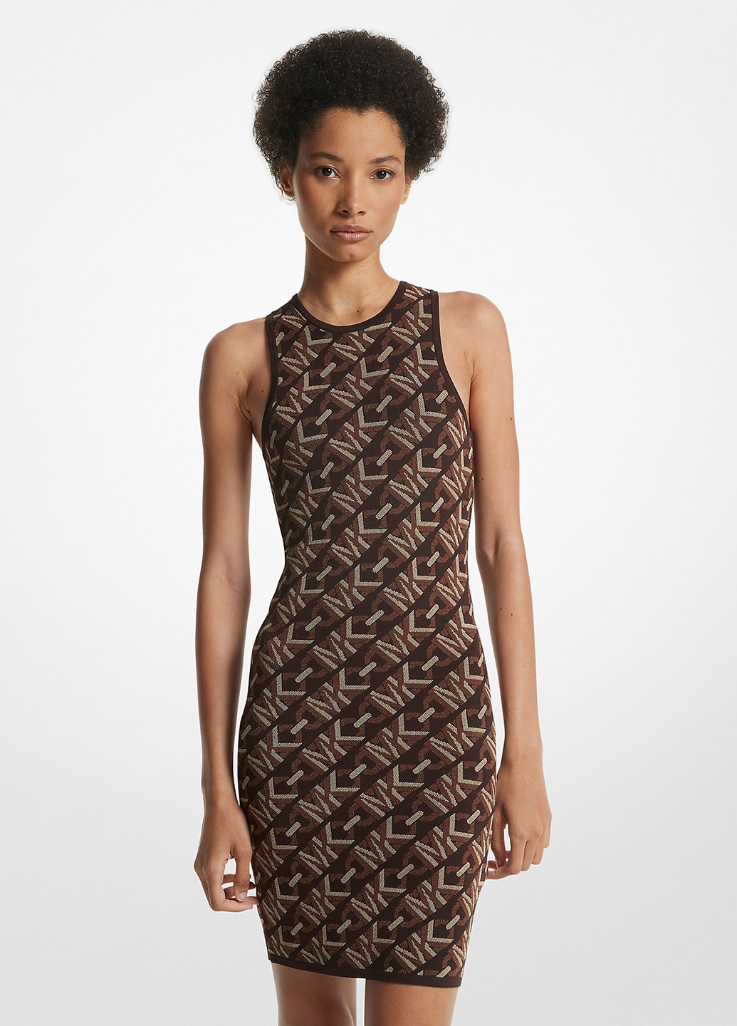 Коричнева кежуал сукня силуетна Michael Kors з абстрактним візерунком