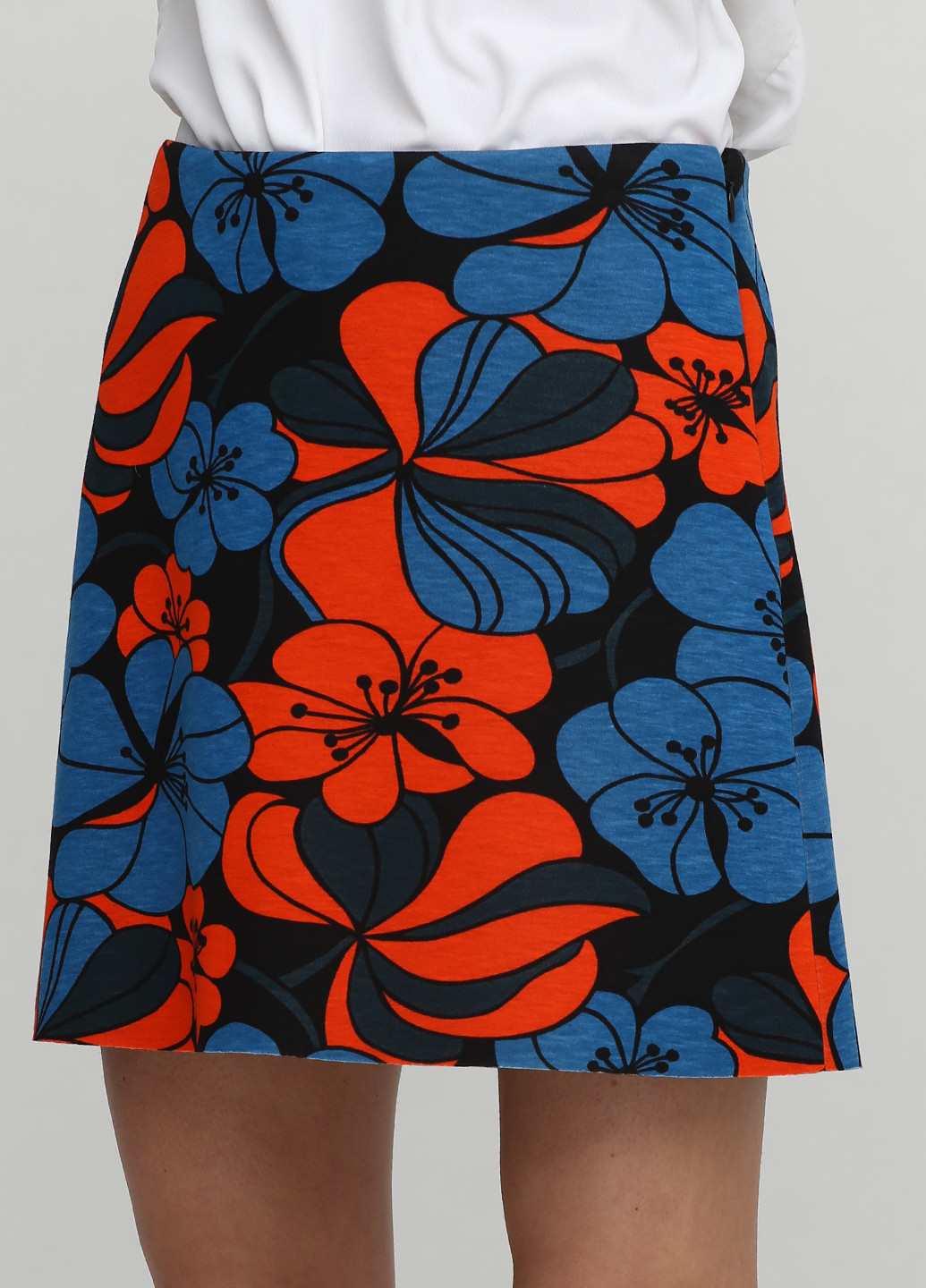 Синяя кэжуал цветочной расцветки юбка Marni мини