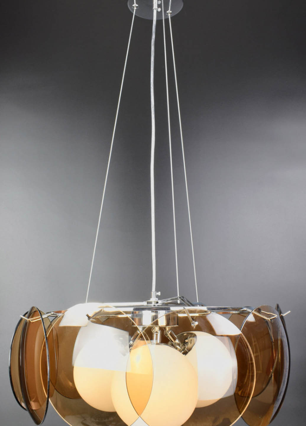 Люстра стельова підвісна на 3 лампочки AT13 / 3-br Хром 50х55х55 см. Handmade (234539619)