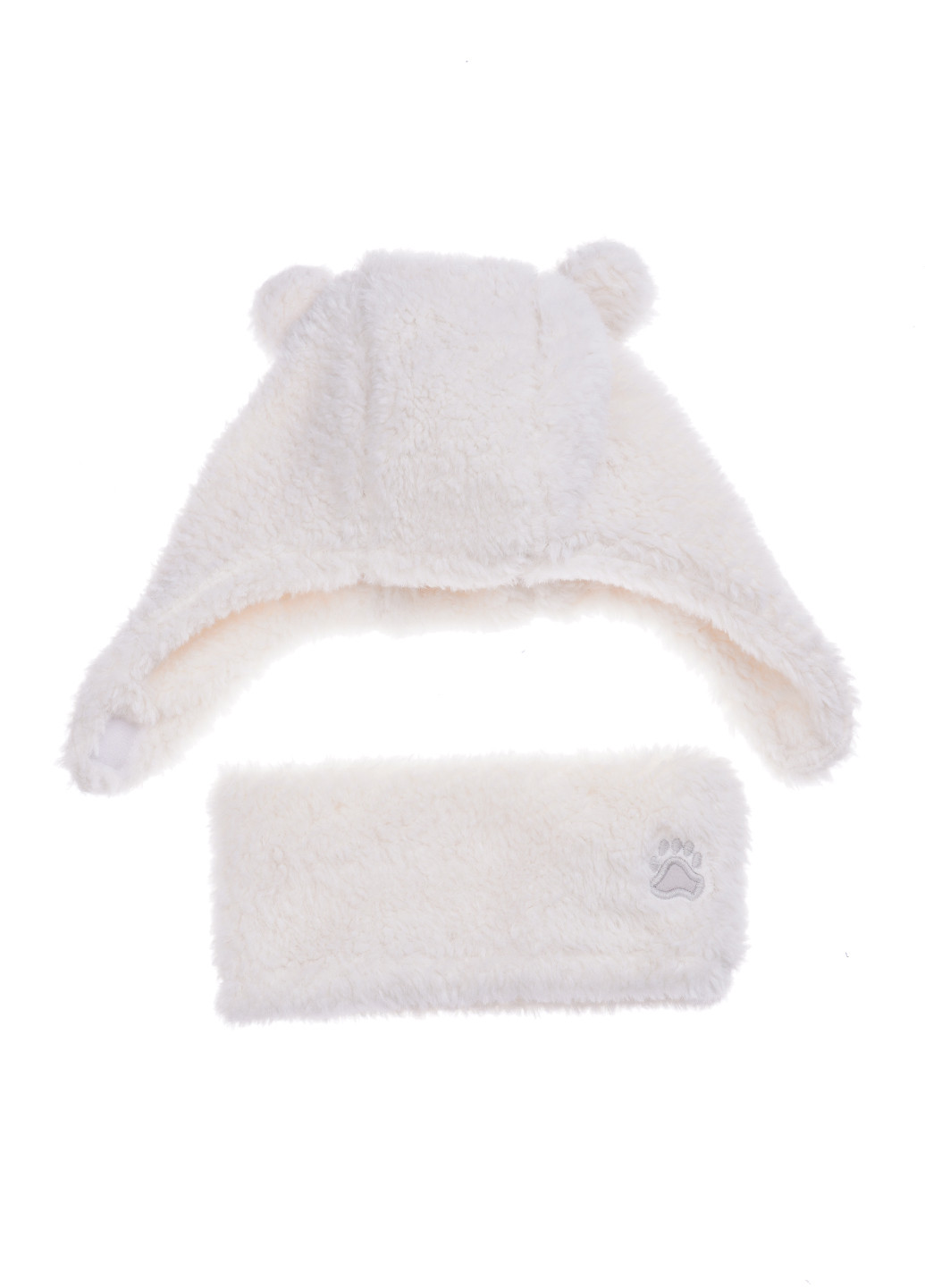 Білий демісезонний комплект (шапка, шарф-снуд) Kiabi