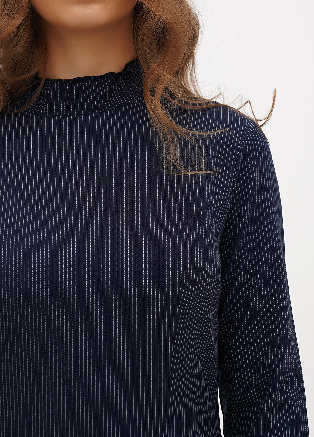 Голубое кэжуал платье Sassofono в полоску