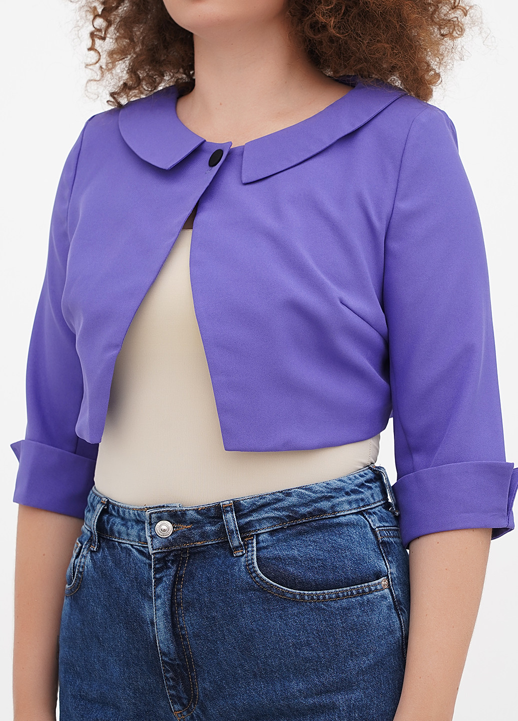 Сиреневый женский жакет Laura Bettini однотонный - летний