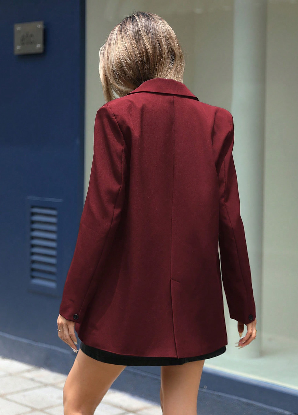 Бордовый женский жакет SHEIN однотонный - демисезонный