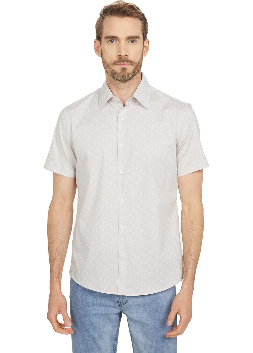 Серая кэжуал рубашка в горошек Michael Kors