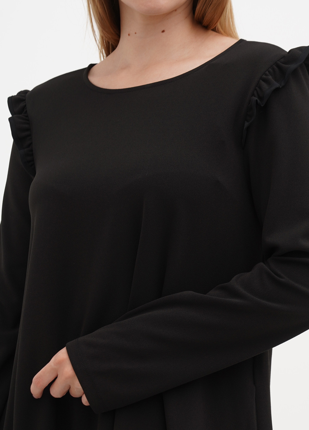 Чорна кежуал сукня балон Sassofono однотонна