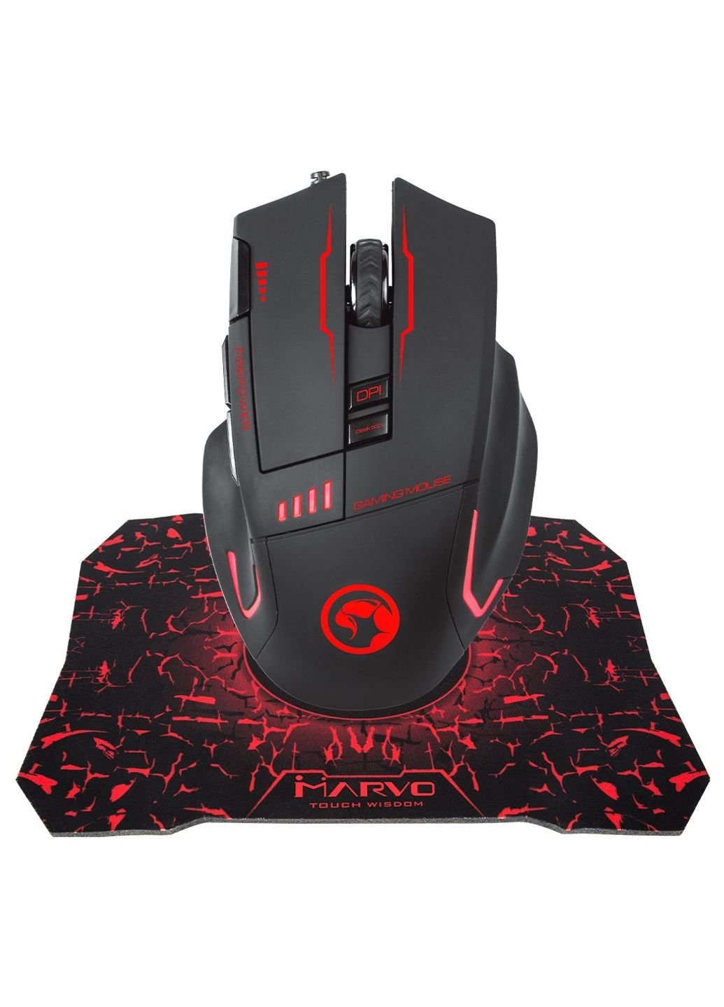 Мишка G909L USB з ігровою поверхнею G1 Black (G909L+G1) Marvo (253432220)