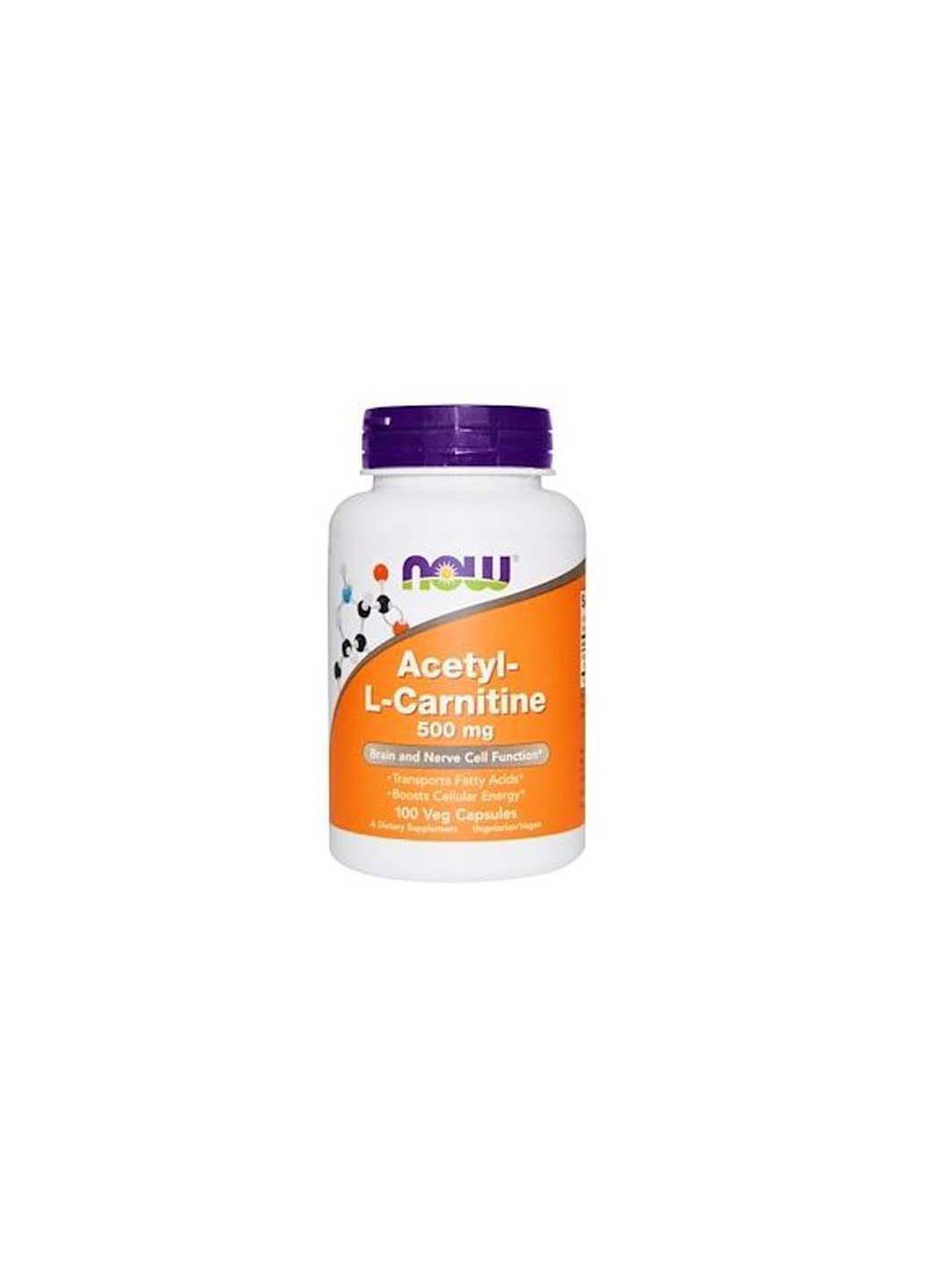 Комплекс Ацетил-Карнитин Acetyl-L-Carnitine 500 mg 100 Veg Caps Now Foods (253427453)