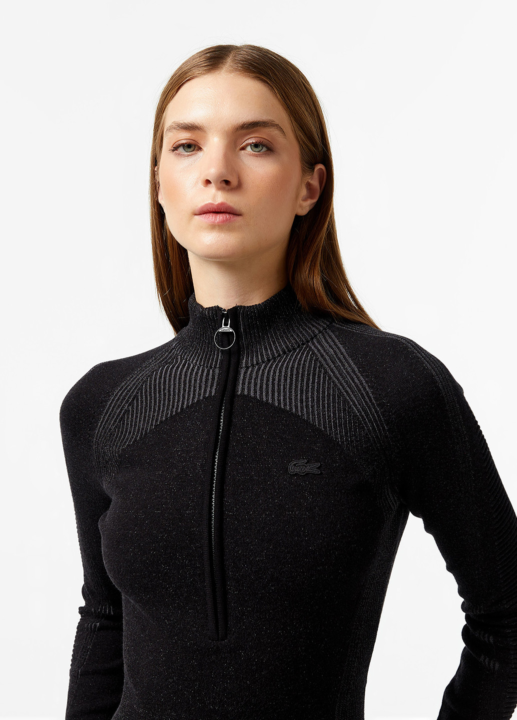 Черное кэжуал платье силуэтная Lacoste однотонное