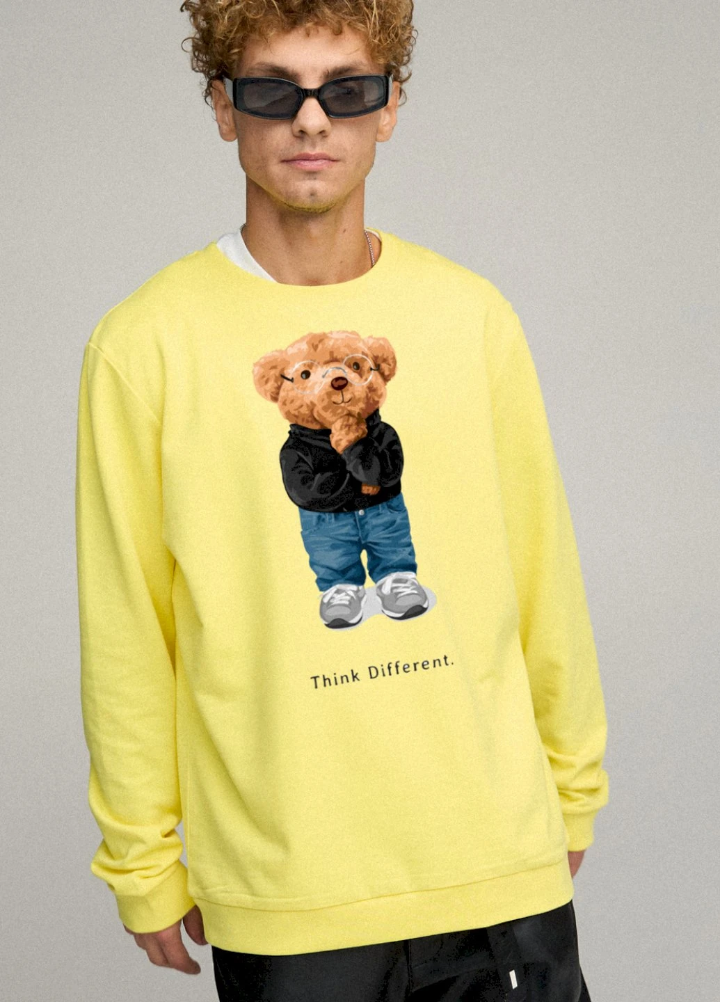 Жовтий світшот чоловічий oversize /no flis/ YAPPI (252259033)