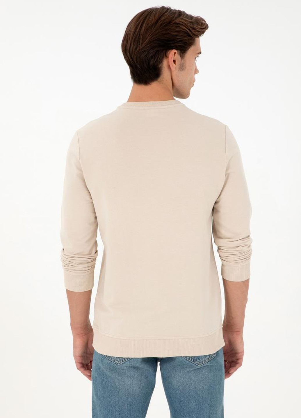 Песочный свитшот U.S. Polo Assn. логотип без декора (322953581)