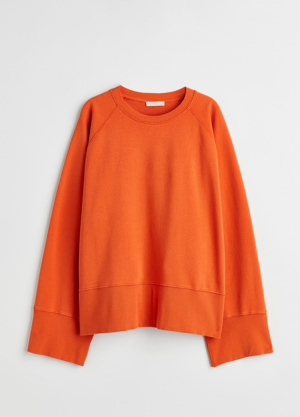 Свитшот H&M - крой однотонный оранжевый кэжуал - (254974415)