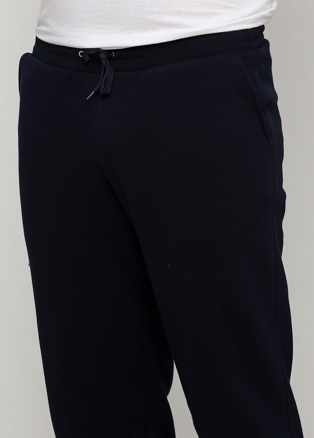 Темно-синие спортивные демисезонные прямые брюки Роза