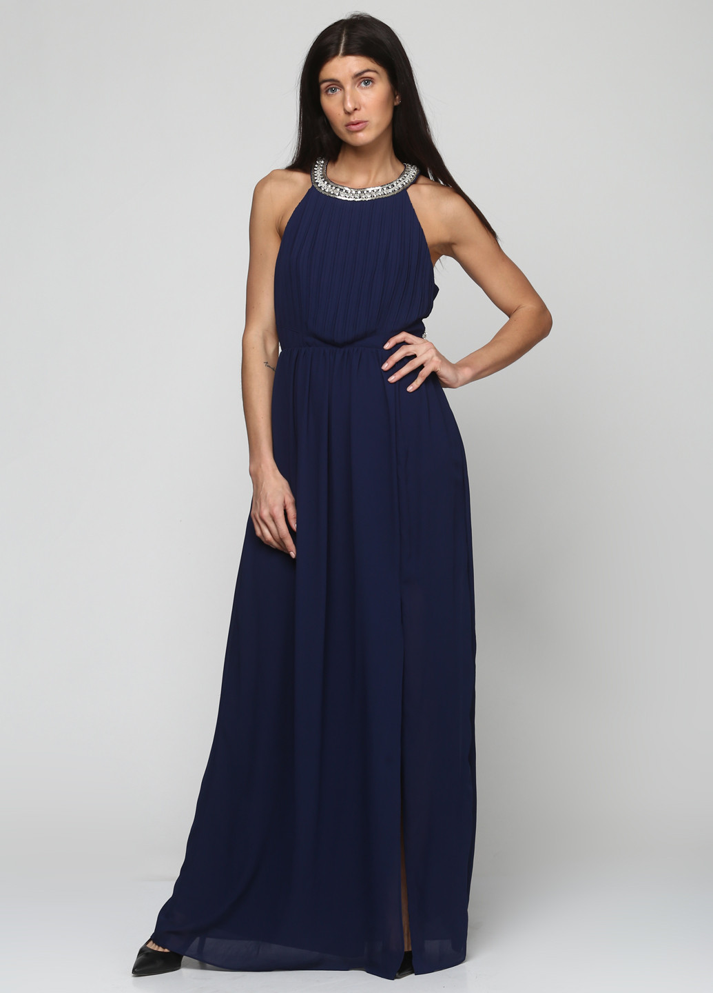 Синя вечірня плаття, сукня довга TFNC London однотонна