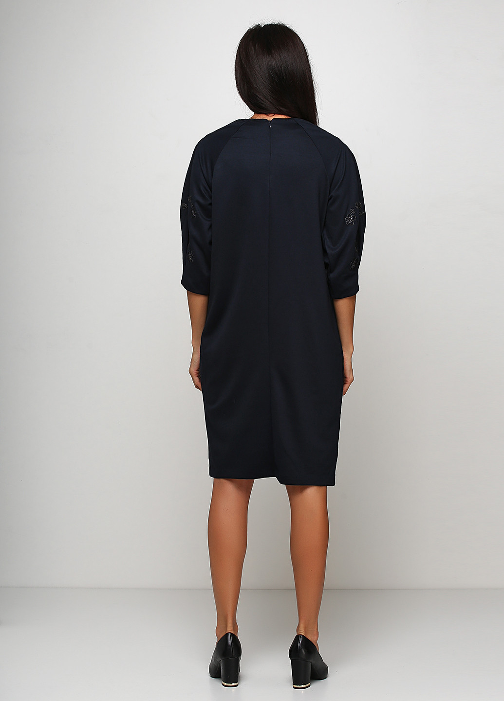 Темно-синее кэжуал, деловое платье H&M однотонное